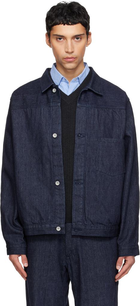Nanamica Blue Short Denim Jacket - Outdoor Clothing - Free