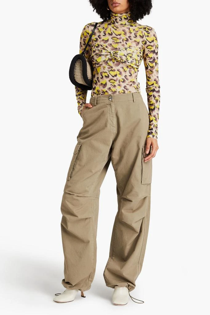 Nanushka Knotted leopard-print jersey turtleneck top 2
