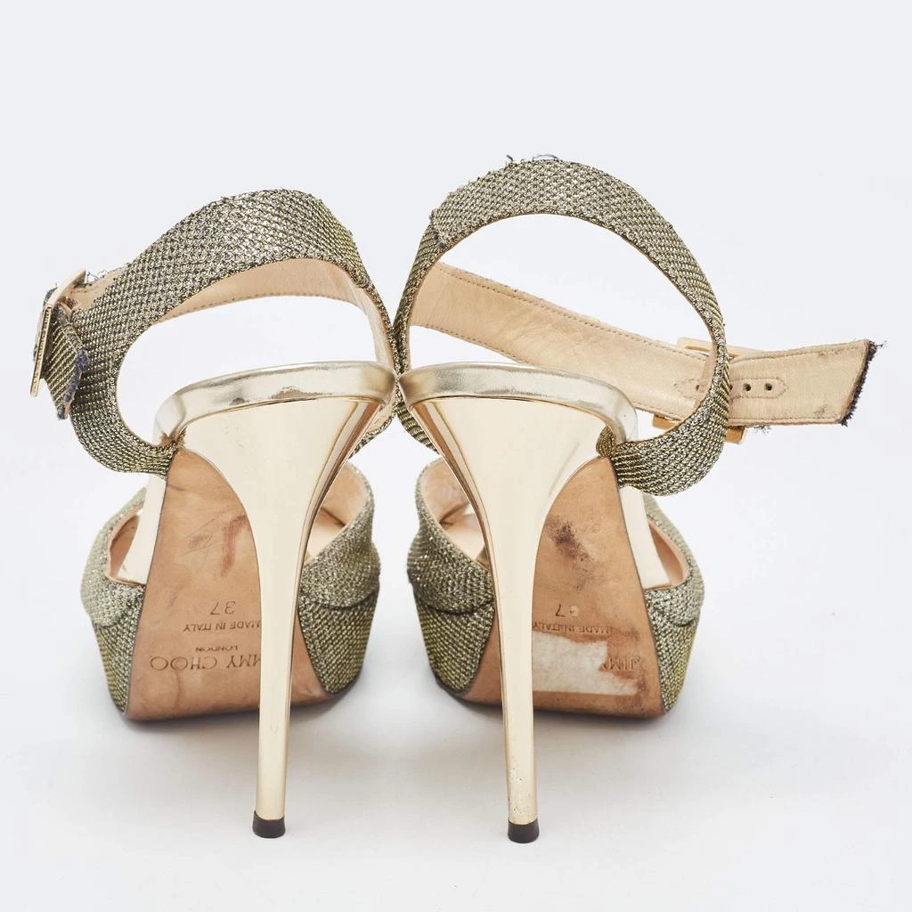 Jimmy Choo Jimmy Choo Metallic Glitter Slingback Sandals Size 37 5