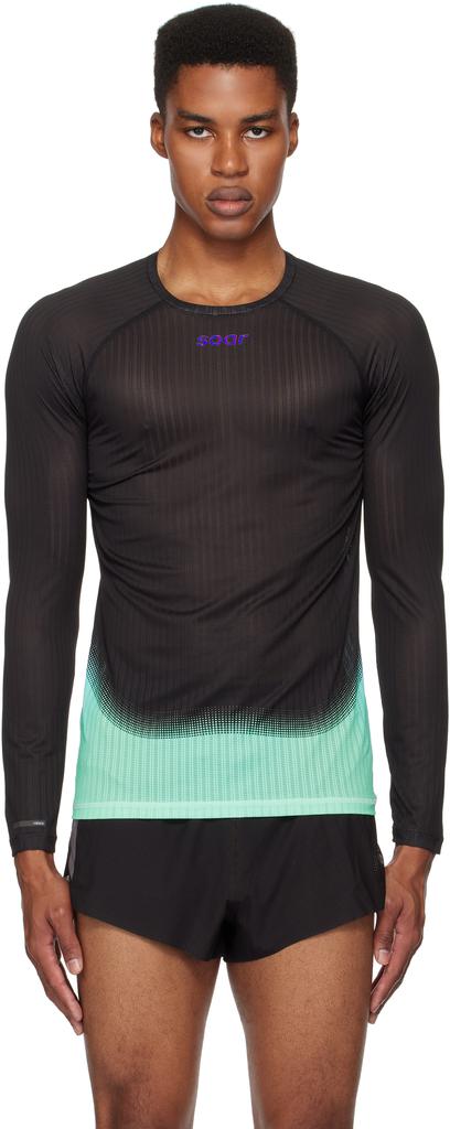 Soar Running Black & Blue Race Base Layer T-shirt