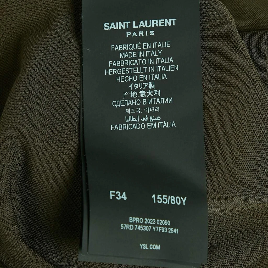 Yves Saint Laurent Saint Laurent Paris Green Jersey Asymmetric Maxi Dress S 4