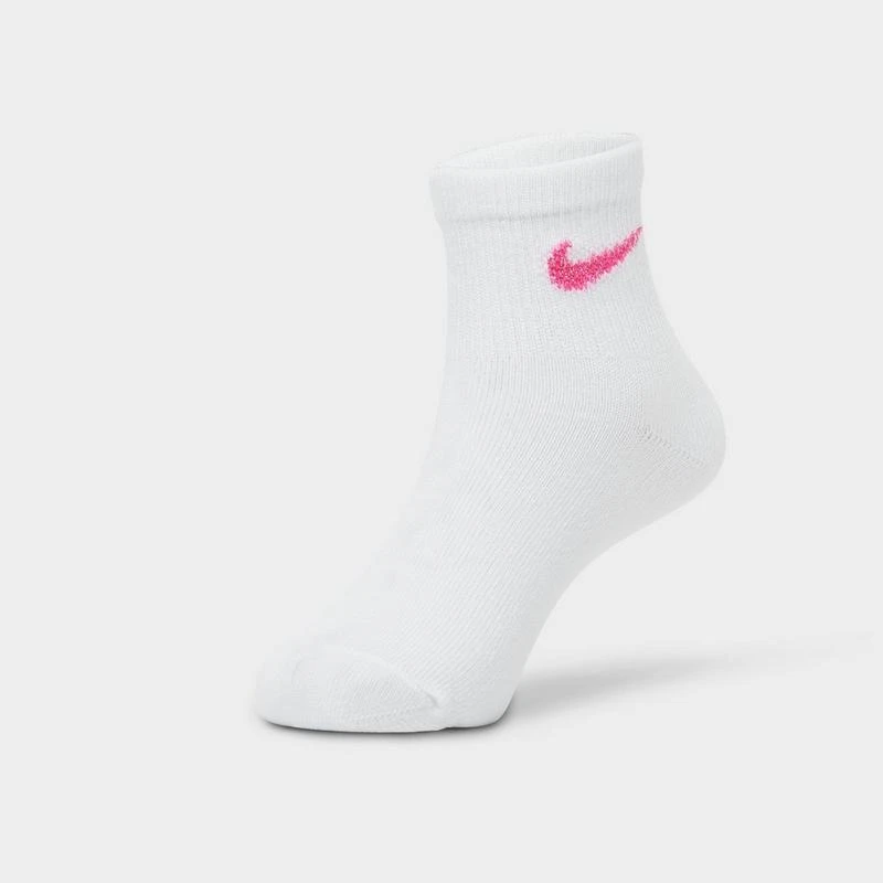 NIKE Girls' Toddler Nike Metallic Swoosh Quarter Socks (6-Pack) 4