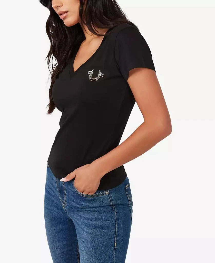 True Religion Women's Crystal Wing V Neck Tee 3
