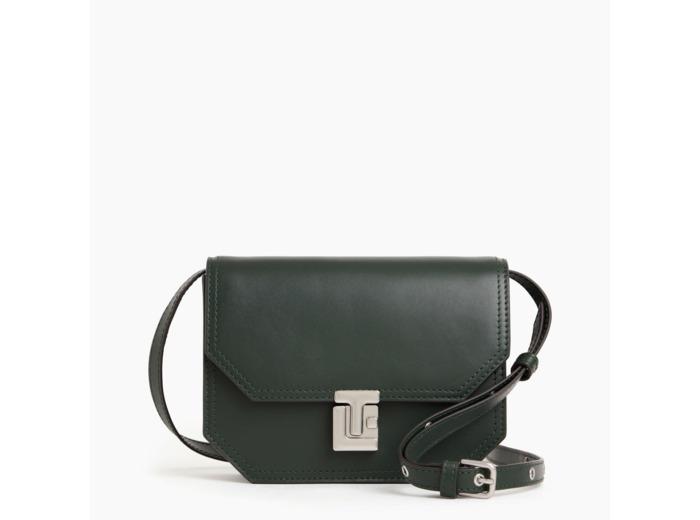 le tanneur Petit sac bandoulière Rose en cuir lisse