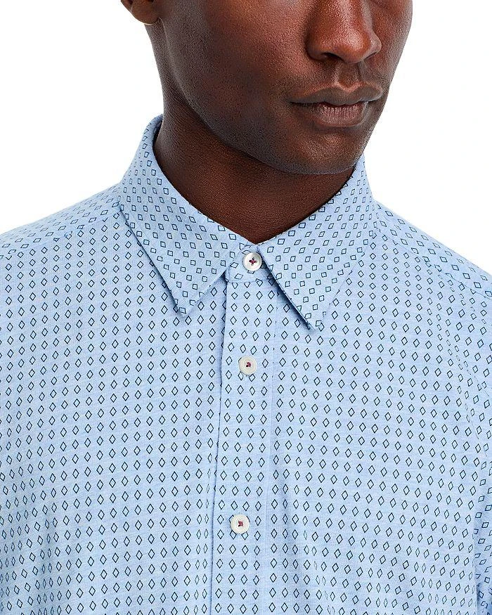 Hugo Boss Cotton Stretch Diamond Geo Slim Fit Button Down Shirt 6