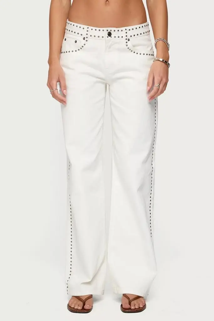 Edikted Edikted Quincy Studded Low Rise Jean
