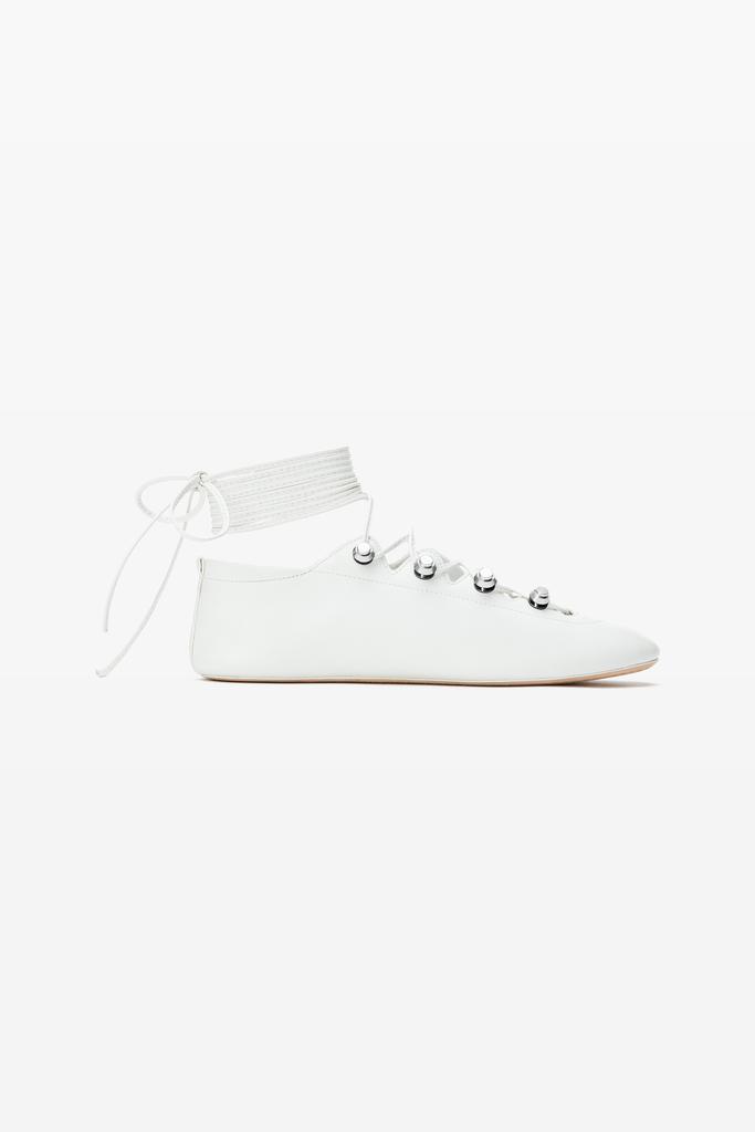 Alexander Wang Vyolette Lace-Up Flat in Leather