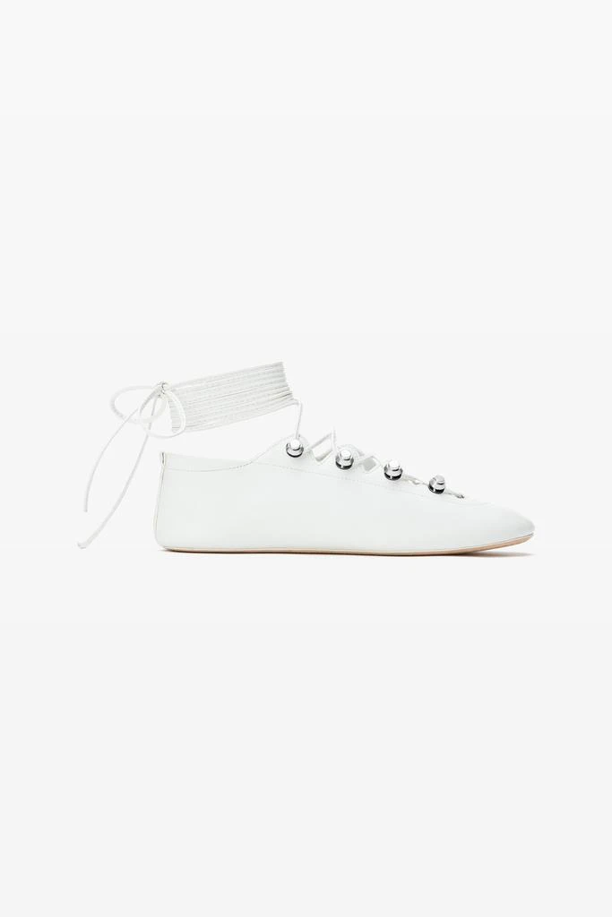 Alexander Wang Vyolette Lace-Up Flat in Leather 1