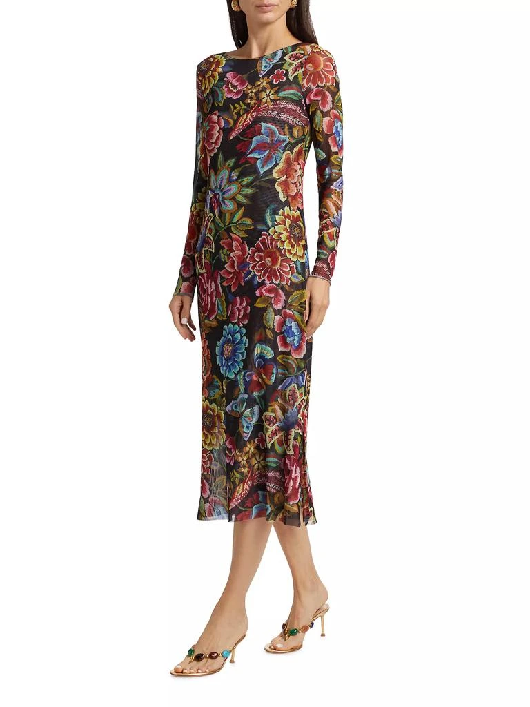 Johnny Was Maldova Floral Mesh Midi-Dress 3