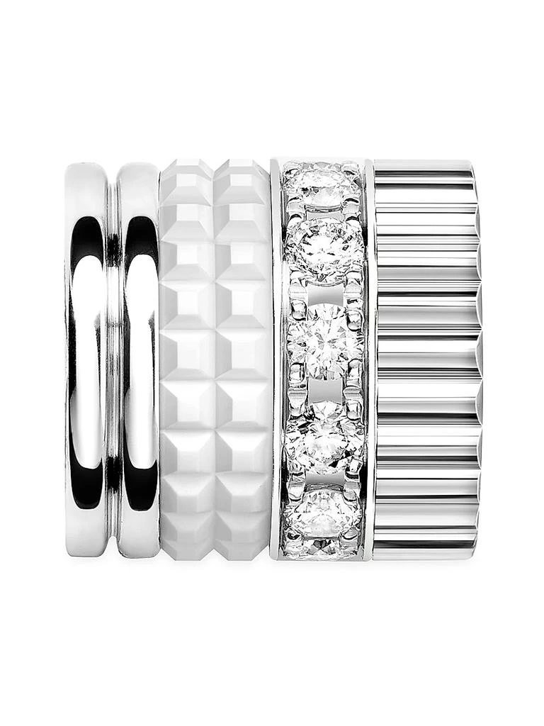 Boucheron Quatre White Edition 18K White Gold, 0.18 TCW Diamond & HyCeram Bolo Necklace 5