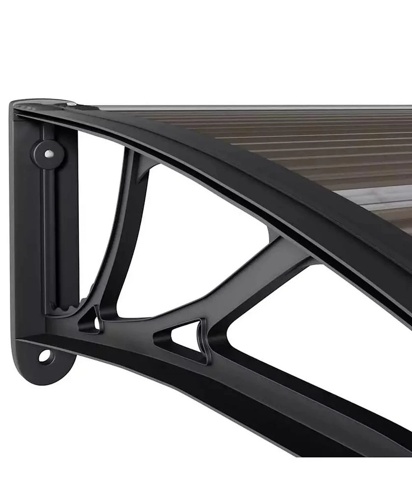 vidaXL Door Canopy Black Polycarbonate 137.8 x 29.5 in Durable Canopy 5