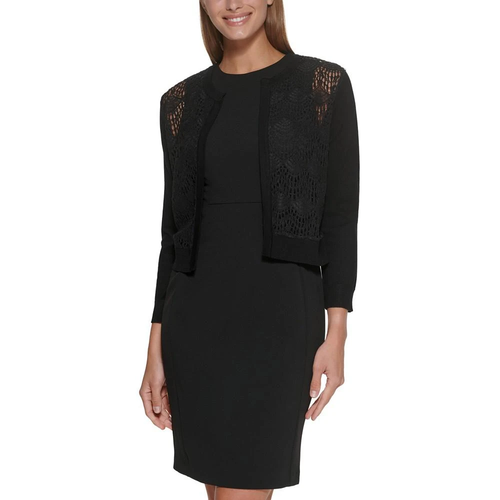 DKNY Lace-Front Open-Front Cardigan 1