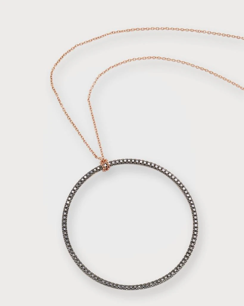 Ginette NY 18K Rose Gold Black Diamond Circle on Chain Necklace 3