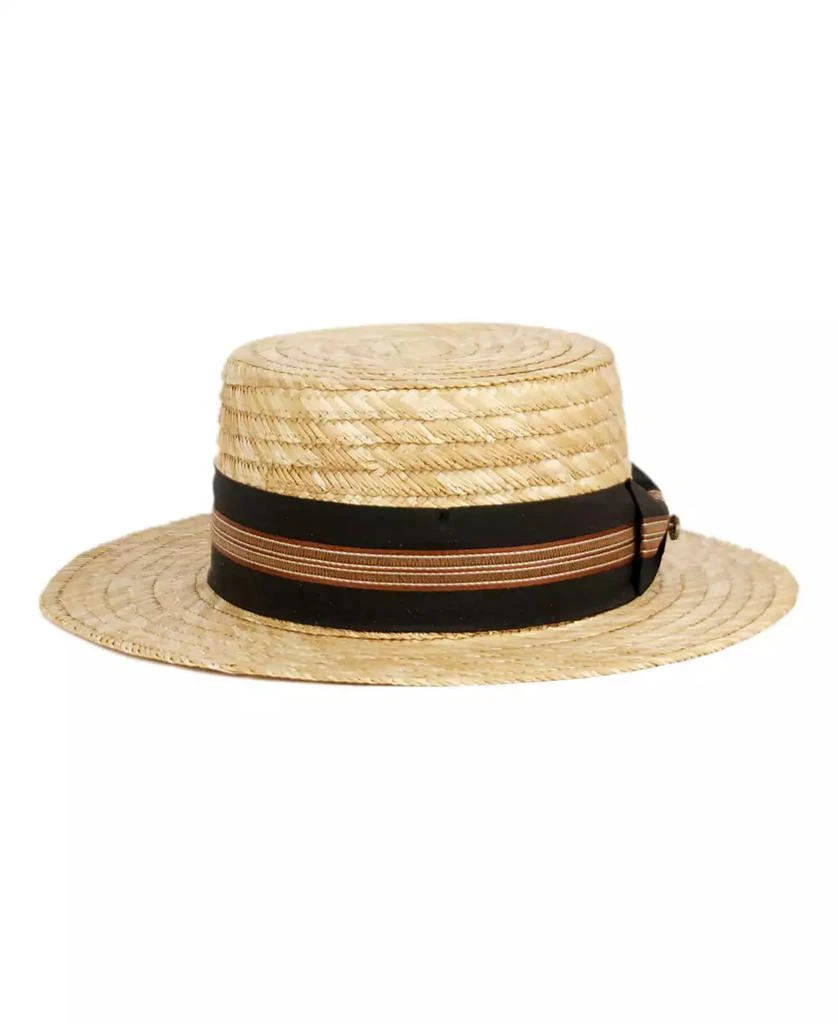 Angela & William Wheat Straw Skimmer Boater Hat 3