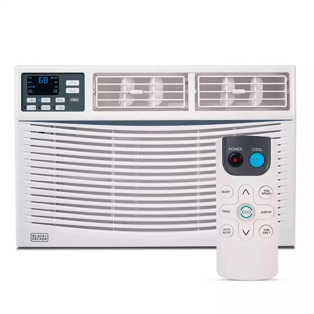 Black & Decker BLACK+DECKER Window Air Conditioner 8,000 BTU, AC Window Unit Cools Up to 350 Square Feet, Window AC Unit with Remote Control, 3 Cooling Speeds and Fan Only Function, BWAC08WTB, White 1