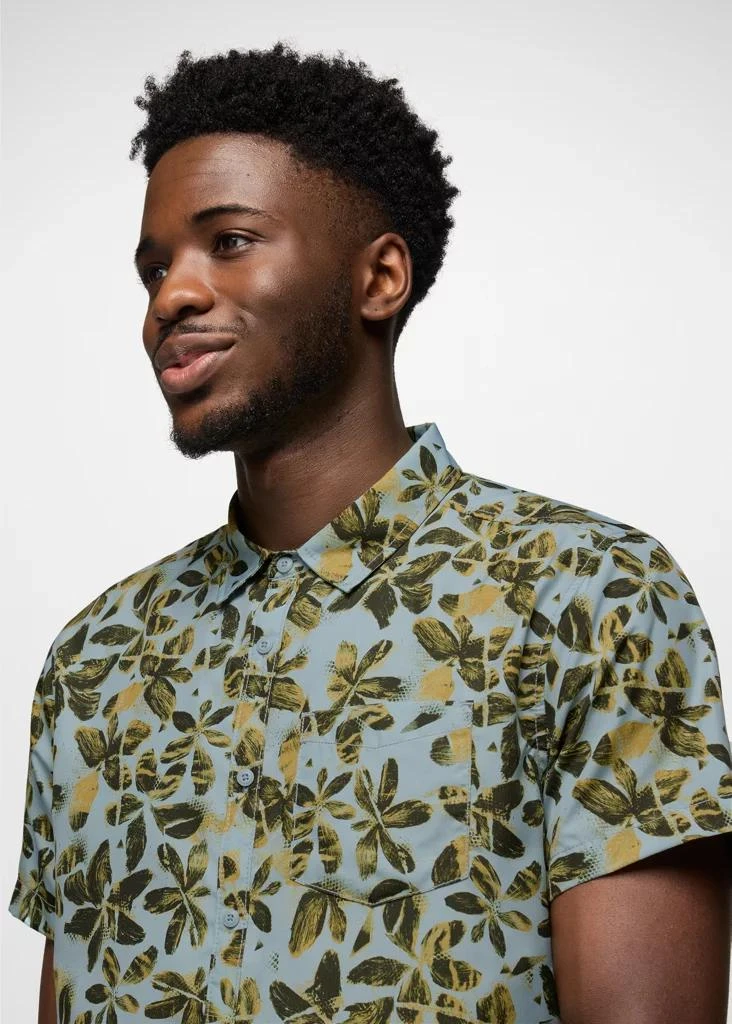 Prana Mens prAna Lost Sol Printed Short Sleeve Shirt - Saltwater Wildflower 6