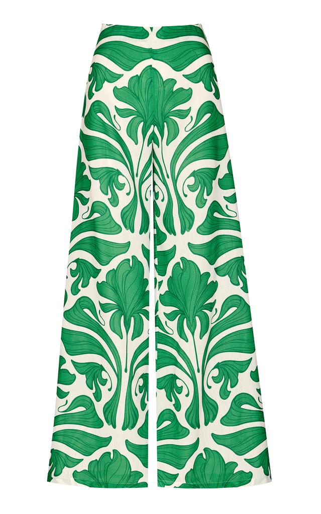 Andres Otalora Andres Otalora - Agua Clara High-Rise Linen Wide-Leg Pants - Green - US 2 - Moda Operandi