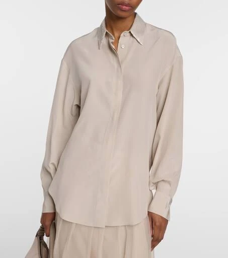 Brunello Cucinelli Embellished silk shirt 6