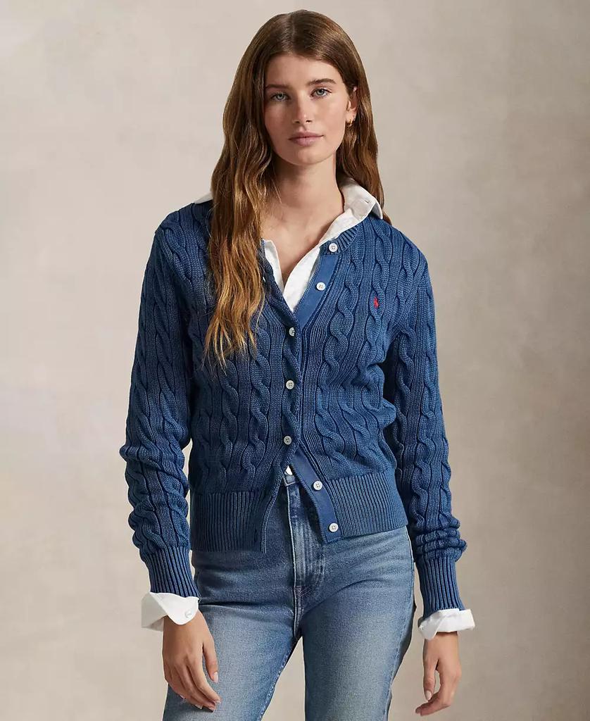 Ralph Lauren Women's Cable-Knit Cotton Cardigan Sweater
