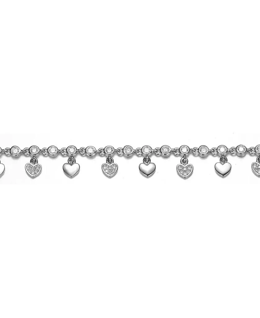 GiGiGirl Kids/Teens White Gold Plated Cubic Zirconia Adjustable Heart Bracelet 2