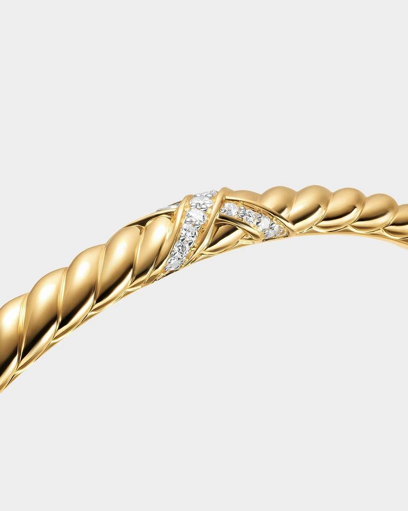 David Yurman Sculpted Cable X Bracelet with Diamonds in 18K Gold, 4.6mm 5