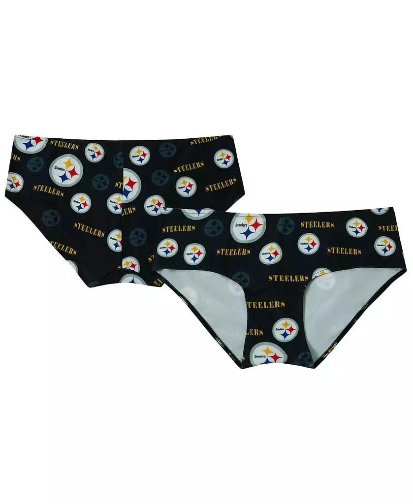 Concepts Sport Women's Black Pittsburgh Steelers Mosaic Allover Print Knit Panty 1