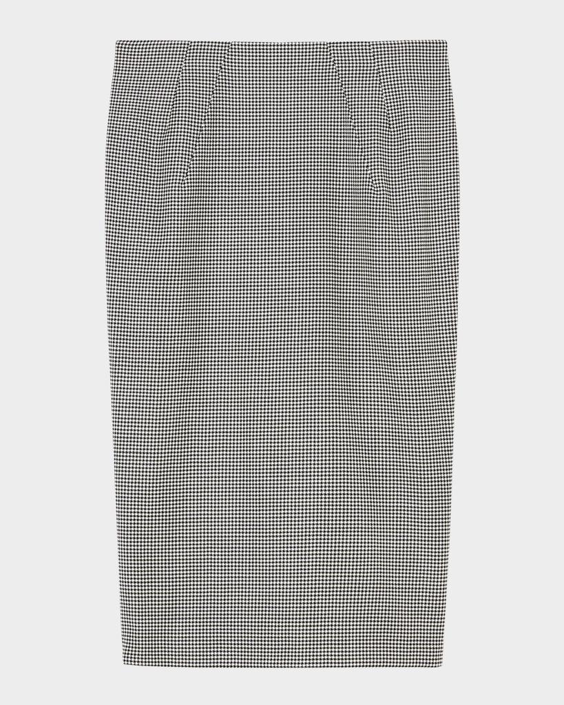 Marina Rinaldi Plus Size Etiopia Houndstooth Wool Midi Skirt