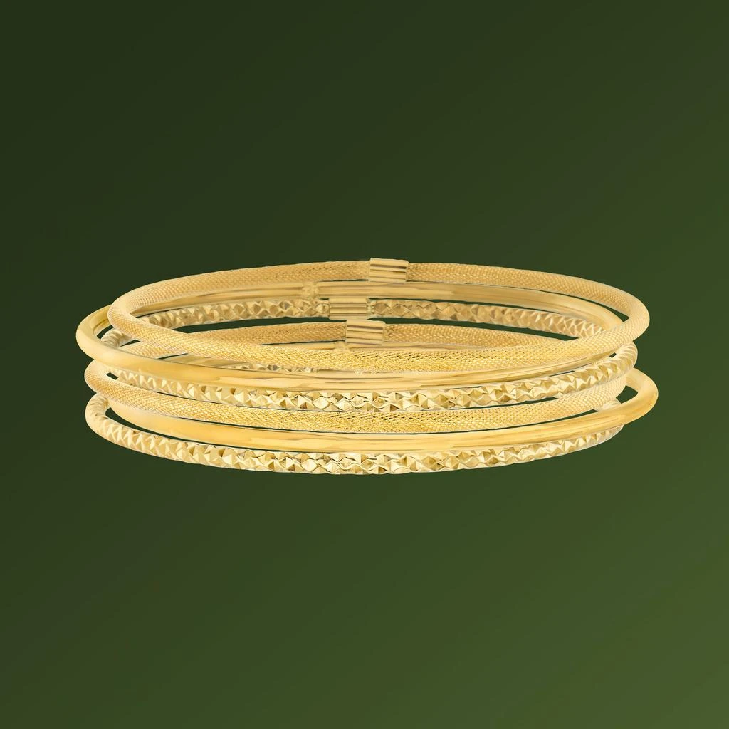 Ross-Simons Ross-Simons Italian 14kt Yellow Gold Multi-Finish Jewelry Set: 3 Bangle Bracelets 3