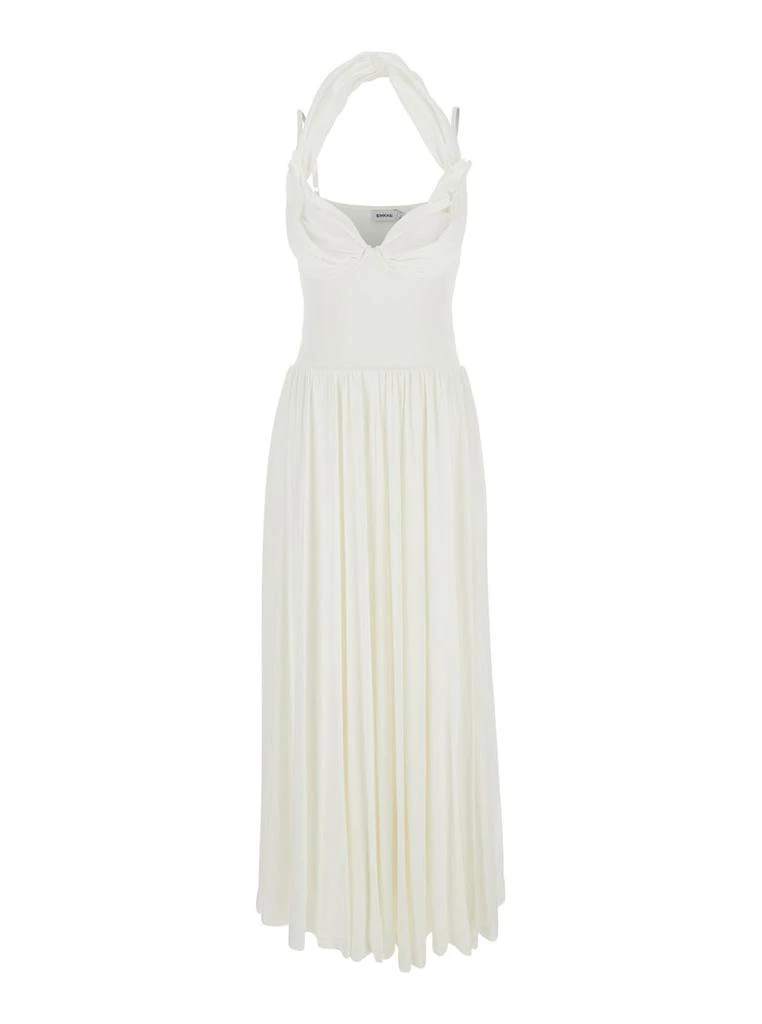 SIMKHAI amarantha White Off-shoulder Long Dress With Pleated Details In Rayon Stretch Woman 1