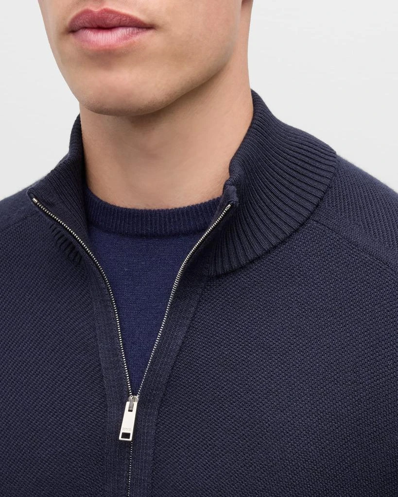 Zegna Men's Melange Oasi Cashmere and Silk Full-Zip Sweater 5