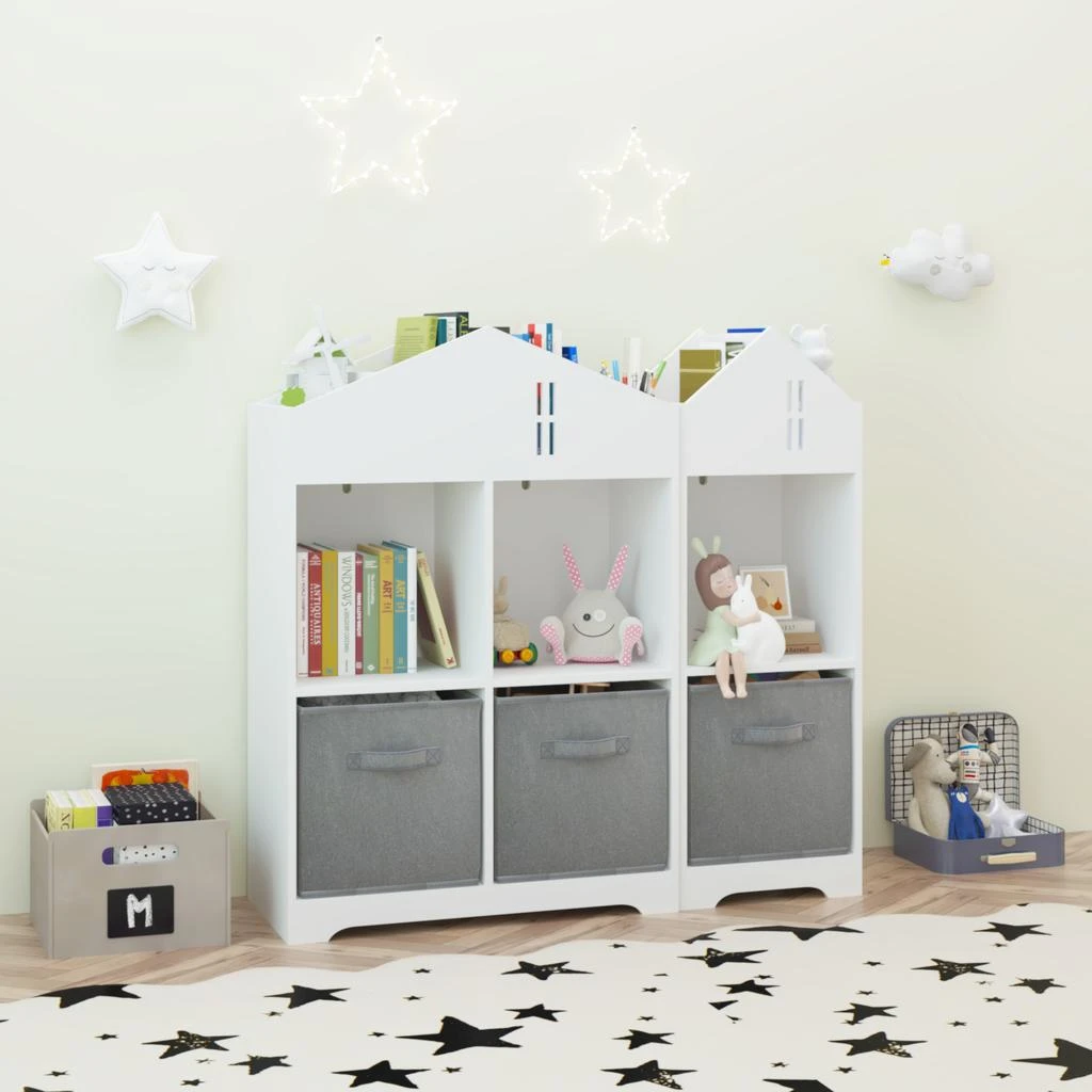 Streamdale Furniture Streamdale White & Gray Kids' Bookcase 6