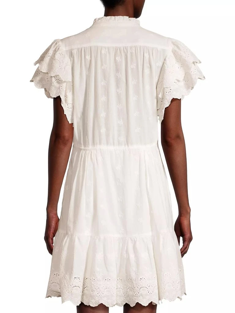 Birds of Paradis Iris Eyelet Minidress 5