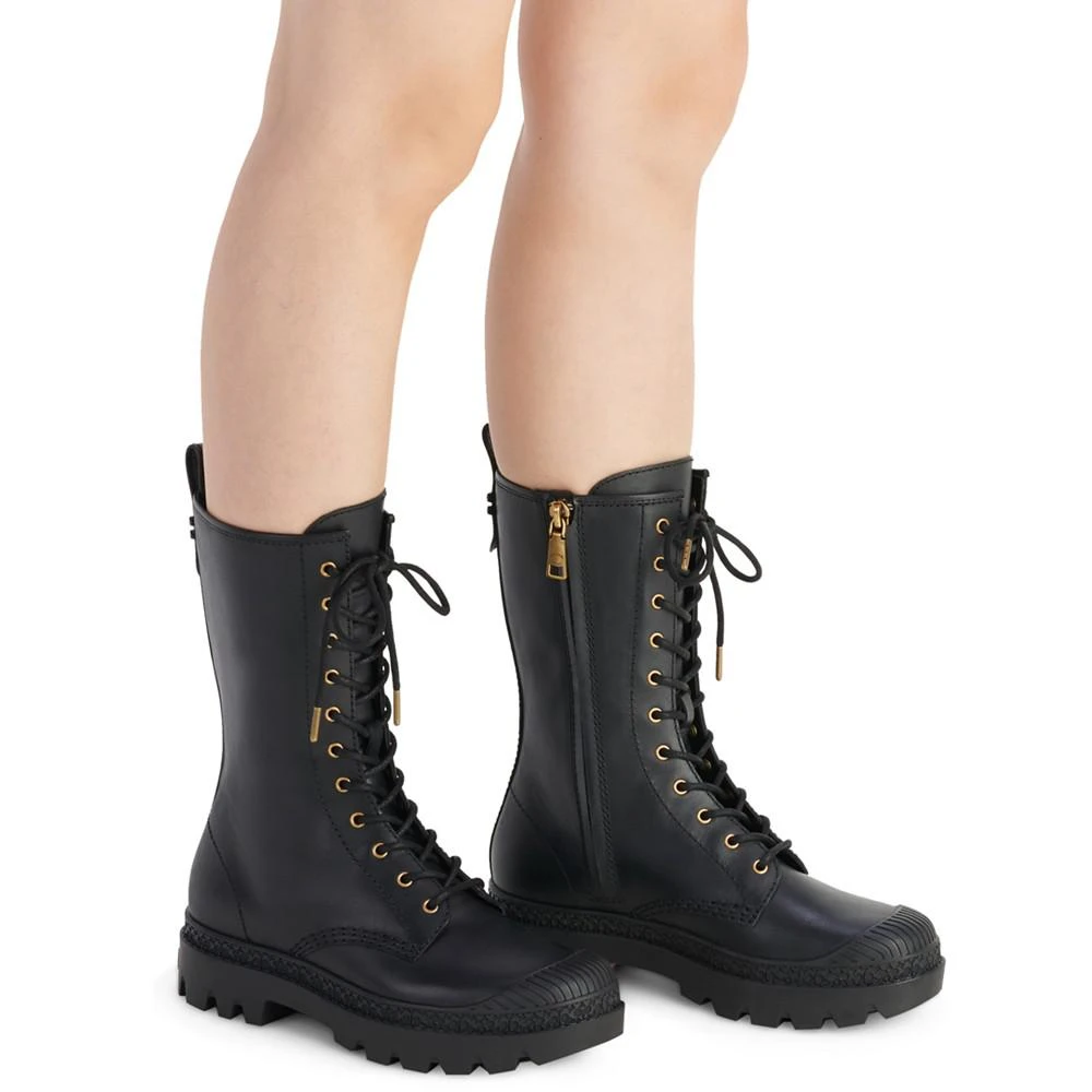 COACH Women's Tasha Lace Up Lug Sole Tall Combat Boots 6