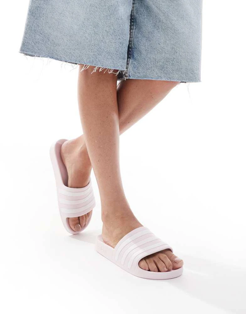 Adidas adidas training adilette sliders in pink 4