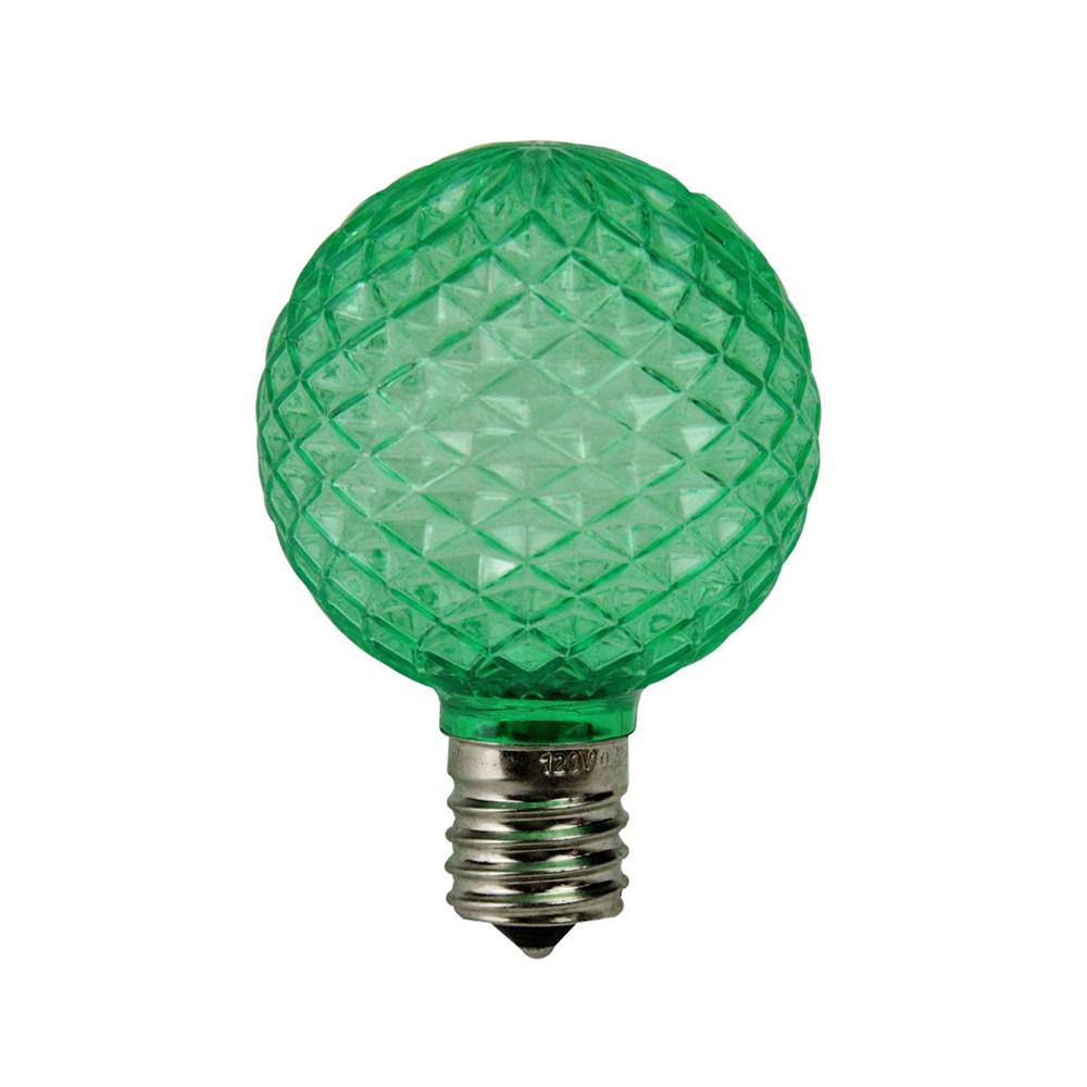 Northlight Pack of 25 Faceted G50 LED Green Christmas Replacement Bulbs