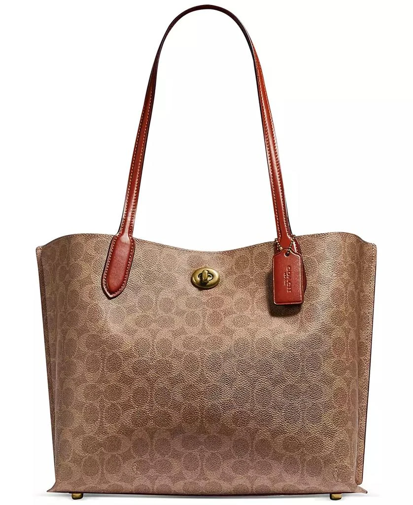 Coach Signature Logo Willow Canvas Large Tote Bag 1