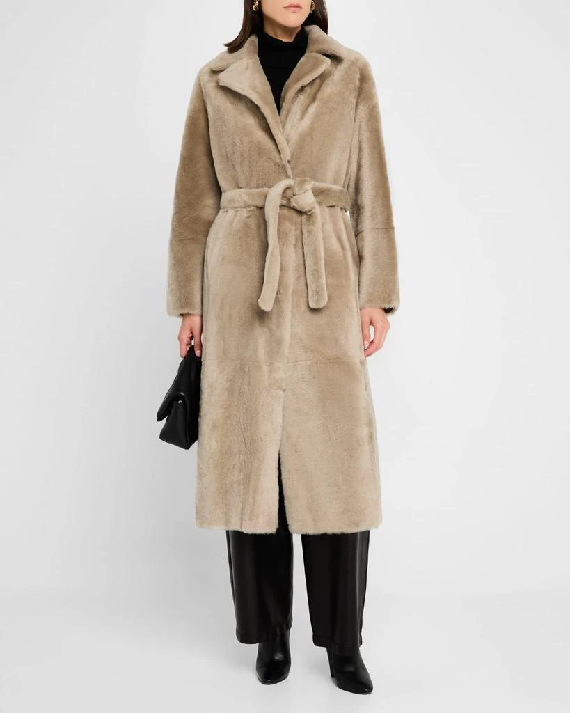 Yves Salomon Reversible Belted Shearling Coat 2
