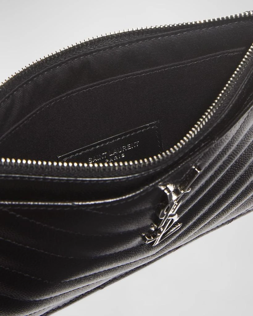 Yves Saint Laurent YSL Monogram Small Ziptop Bill Pouch in Grained Leather 4