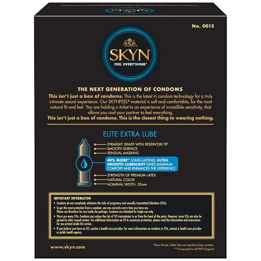 SKYN Elite Extra Lube Non-Latex Condoms 2