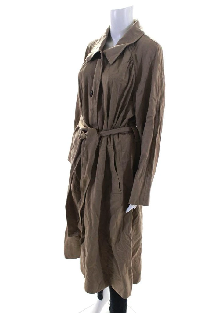 Everlane Womens Ash Brown The Gathered Drape Trench 2