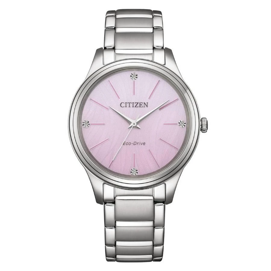 Citizen Citizen Eco-Drive Crystal Pink Dial Ladies Watch EM1220-58X