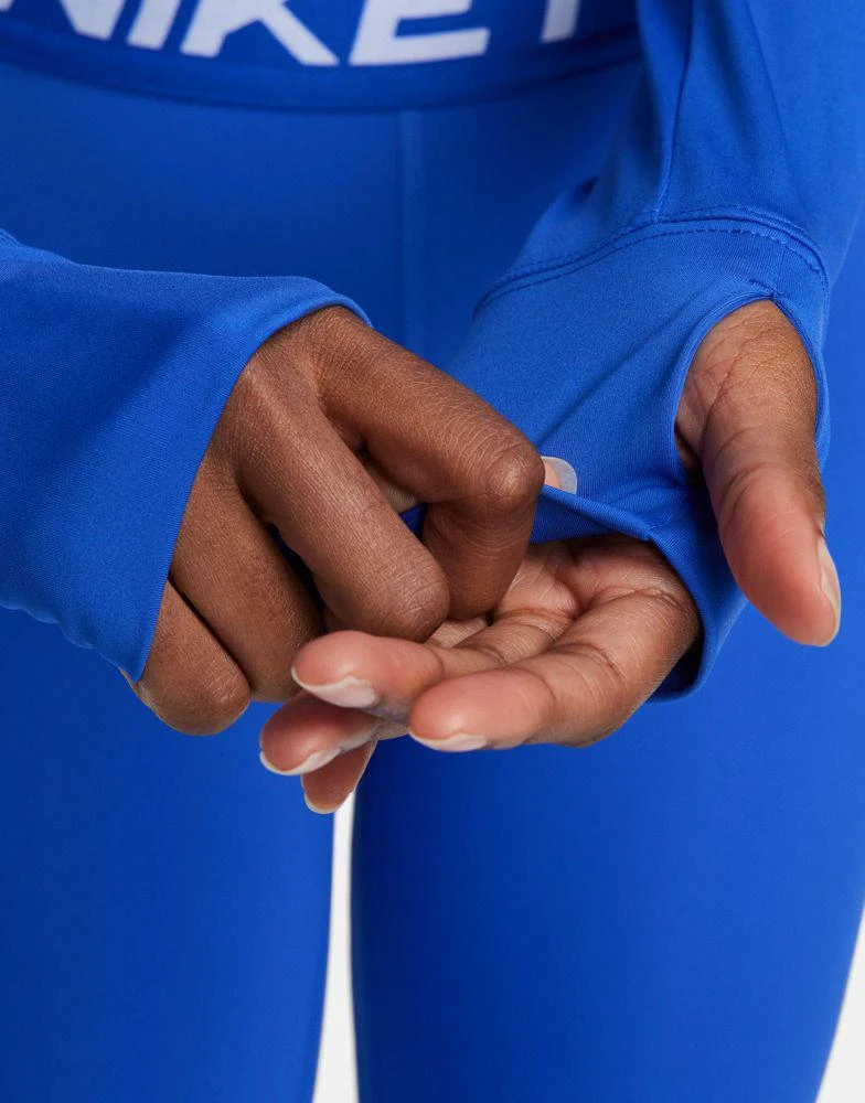 NIKE Nike Pro Training Dri-FIT 365 long sleeve crop top in hyper royal blue 3
