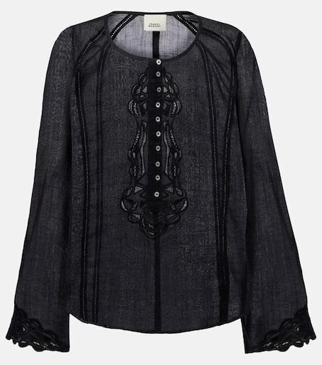 Isabel Marant Luciele embroidered ramie blouse 1