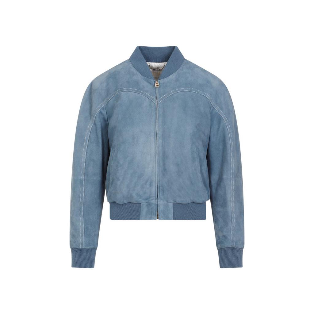 ジャケット CHLOE gabardine cropped jacket Chloé Puff Sleeve Gathered Cotton Gabardine Crop Jacket