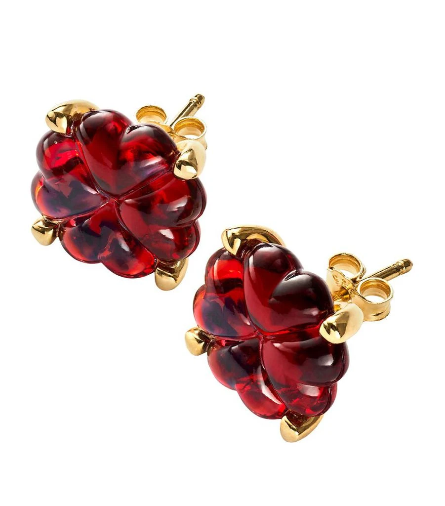 Baccarat Gold Vermeil and Crystal Trèfle Iridescent Stud Earrings 1