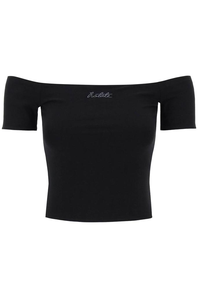 ROTATE off-shoulder t-shirt with embroidered lure