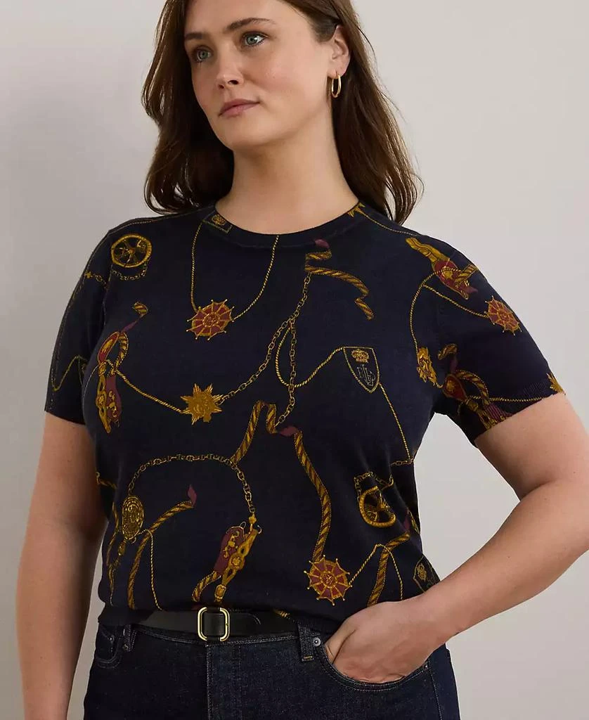 Ralph Lauren Plus Size Belting-Print Sweater 3