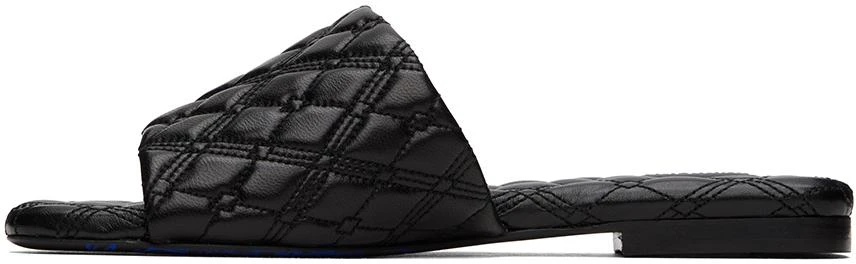 Burberry Black Leather Quilt Slides 3