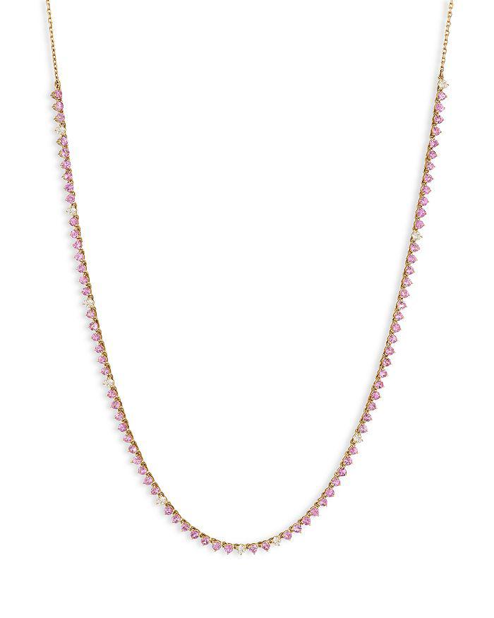 Adina Reyter 14K Yellow Gold Pink Sapphire & Diamond Riviera Collar Necklace, 15-17"