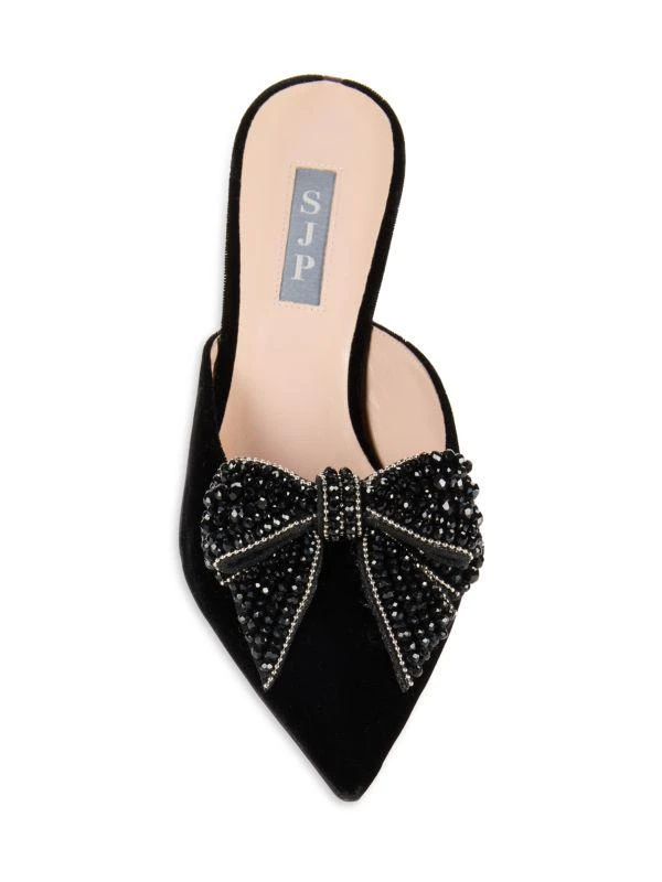 SJP by Sarah Jessica Parker Marvel Crystal Velvet Bow Heel Mules 5